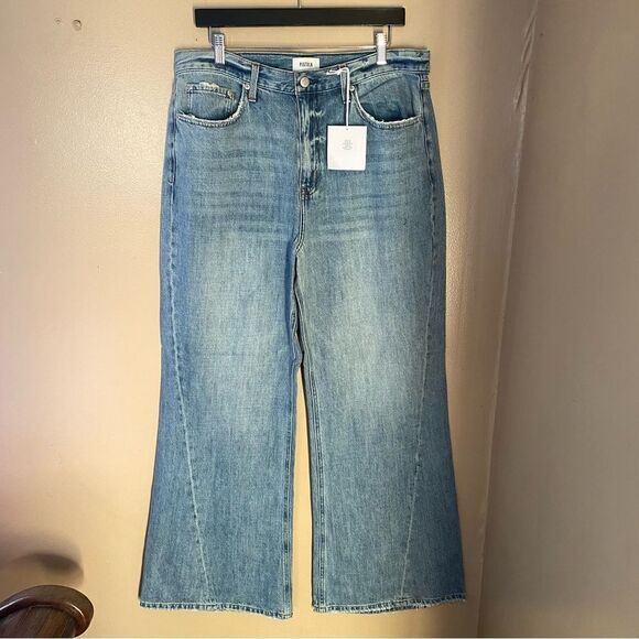 NWT Pistola Ruby High Rise Palazzo Pants jeans Othello blue Revolve 32 - Picture 7 of 11